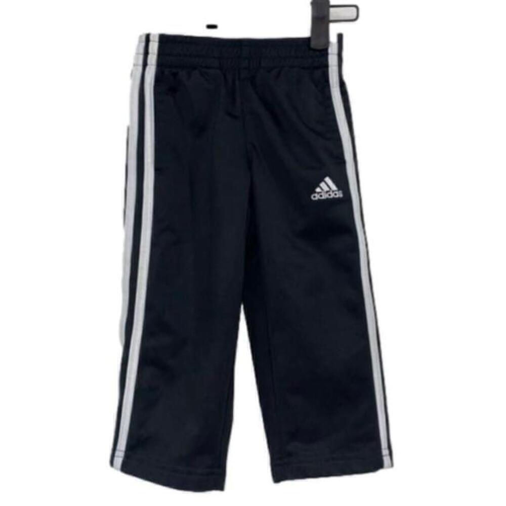 ⭐️3/$20 Boys Adidas Black and White Stripe Track Jogger Pants 2T
